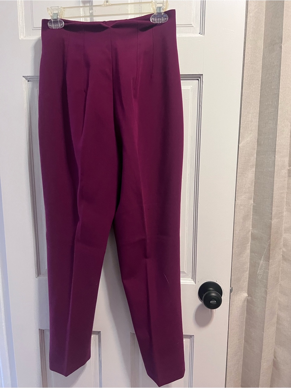 Zara Women's Ankle Crop Trousers - Plum